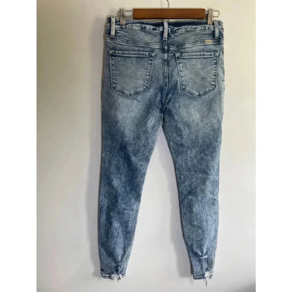 Women's KanCan Jeans Skinny Stonewash Sz 9 Blue Heavily Distressed Patches 0100 - Picture 5 of 11